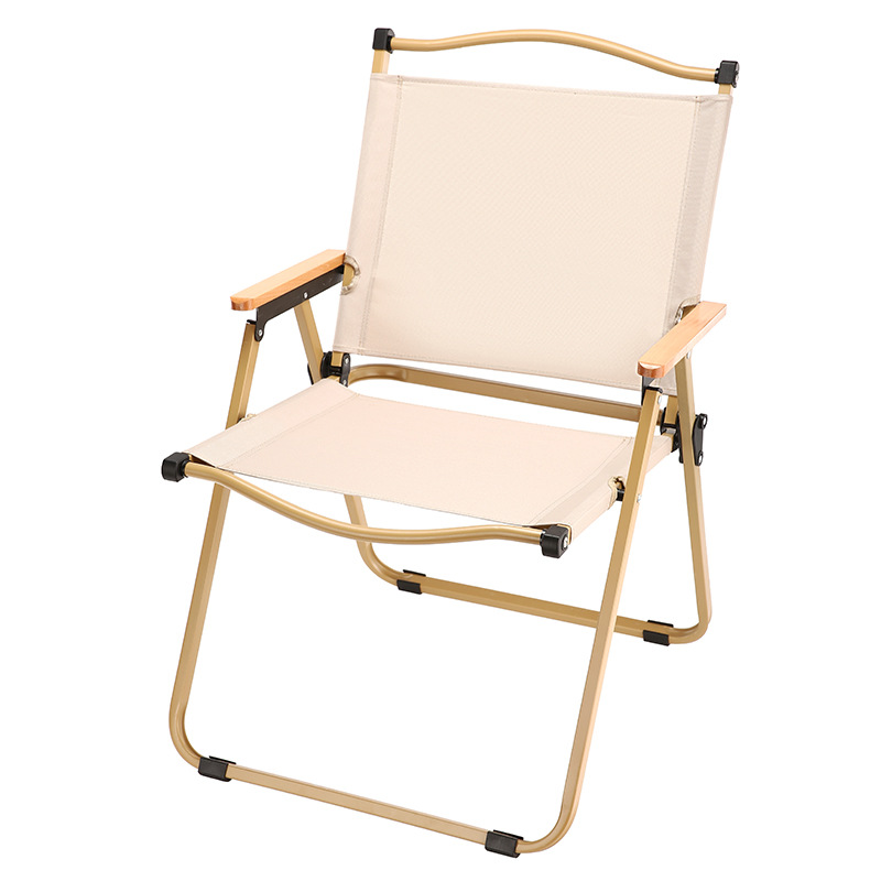 Ultralight Portable Beach Chair with Wooden Handle for Picnic Lawn Leisure Park Hiking Fishing