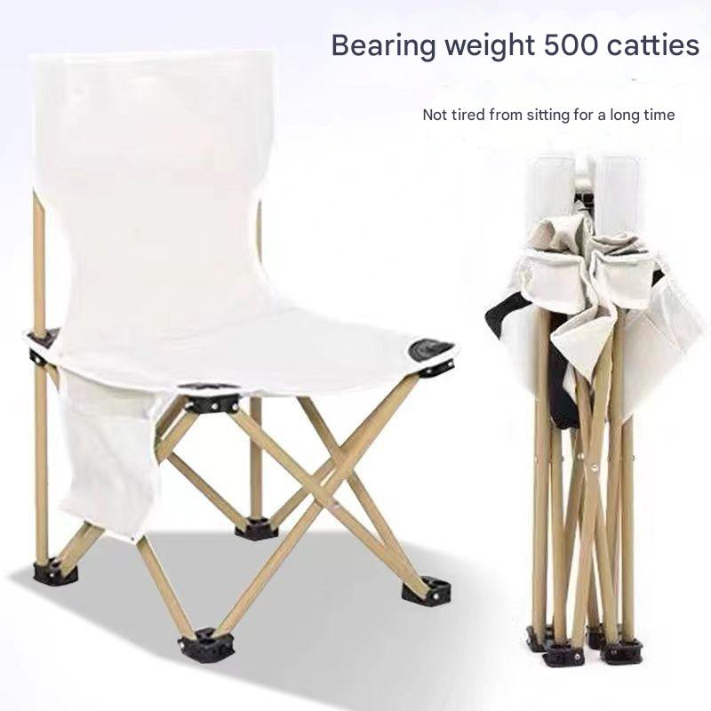 Ultralight Portable Beach Chair with Wooden Handle for Picnic Lawn Leisure Park Hiking Fishing