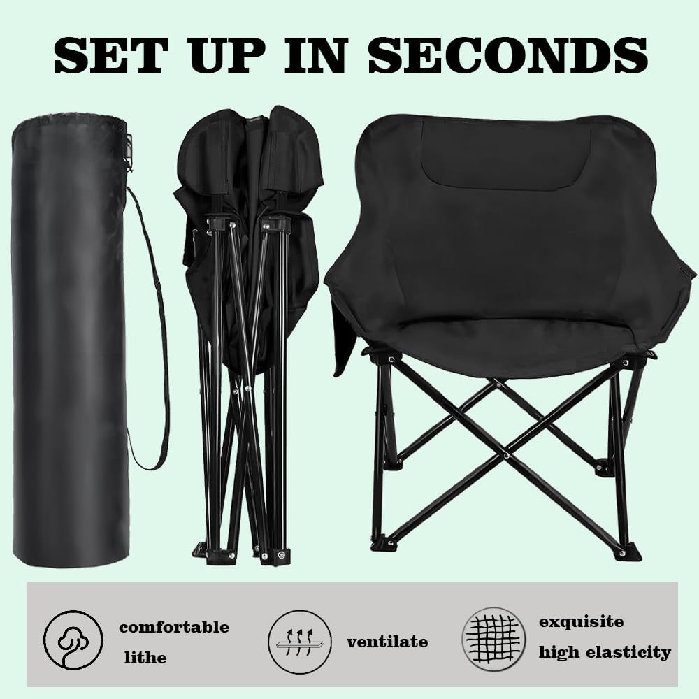 Portable Moon Chair 600D Oxford Fabric Include Carry Bag Supports 330lbs Sturdy and Stable