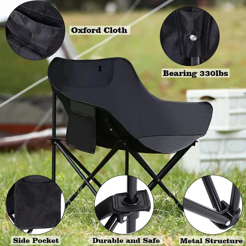 Portable Moon Chair 600D Oxford Fabric Include Carry Bag Supports 330lbs Sturdy and Stable