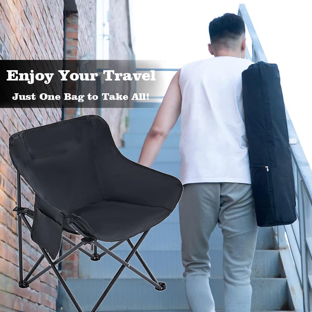 Portable Moon Chair 600D Oxford Fabric Include Carry Bag Supports 330lbs Sturdy and Stable