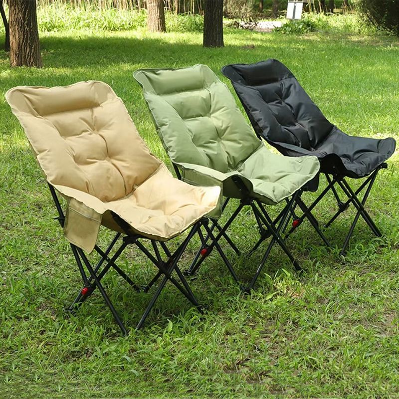 3cm Cotton-added High Back Moon Chair 600D Oxford Fabric Portable Folding Camping Chair