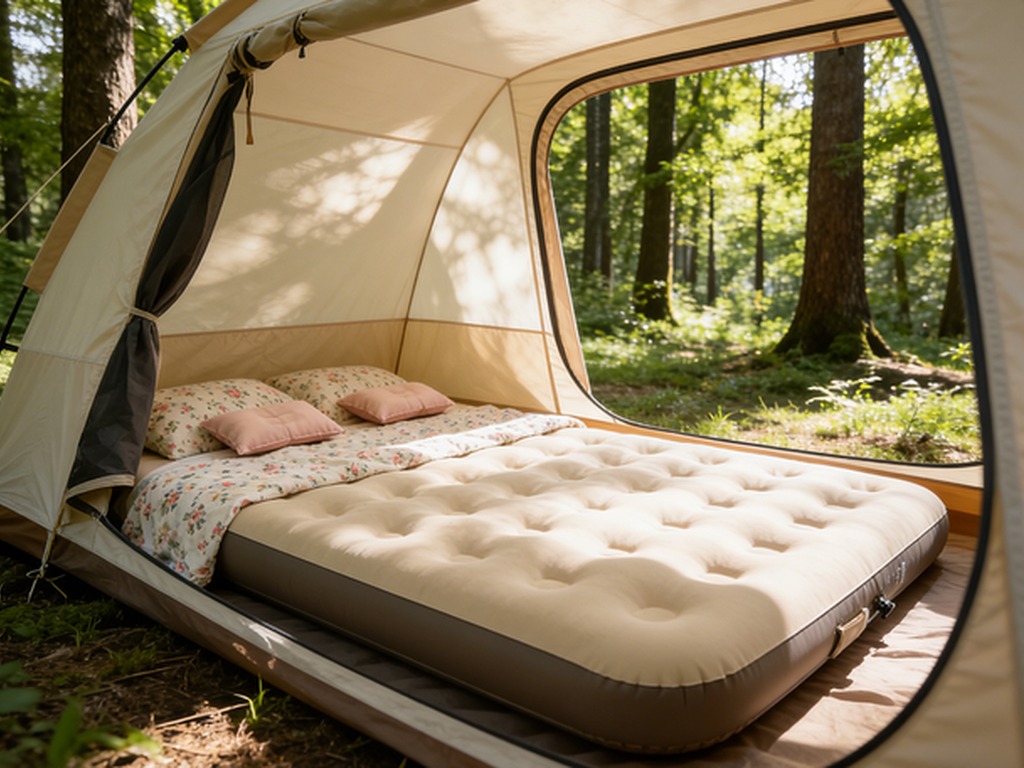 3-Person Air Mattress | Self-Inflating | Built-in Pillow