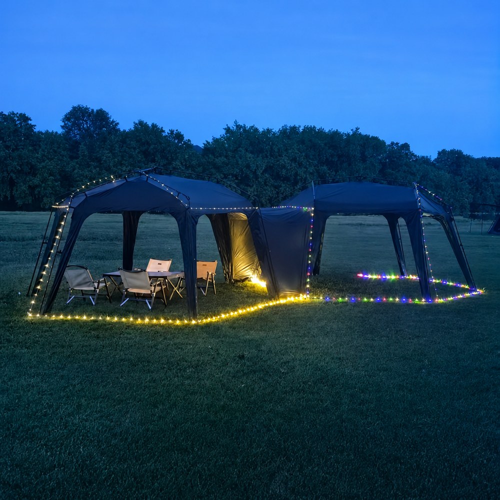 Twin-Cabin Tent System | 2+2 Rooms + Tunnel