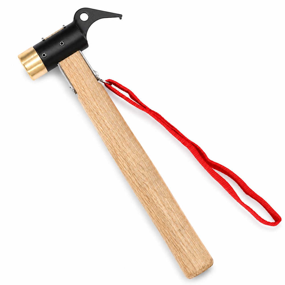Forged Tent Peg Hammer | Brass Head | Dual-Function Stake Puller